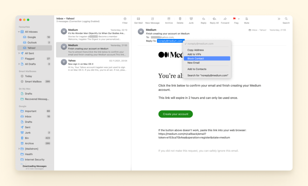 如何在 Mac Mail 中阻止联系人