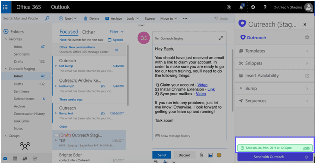 在 Outlook 中安排 Gmail 电子邮件